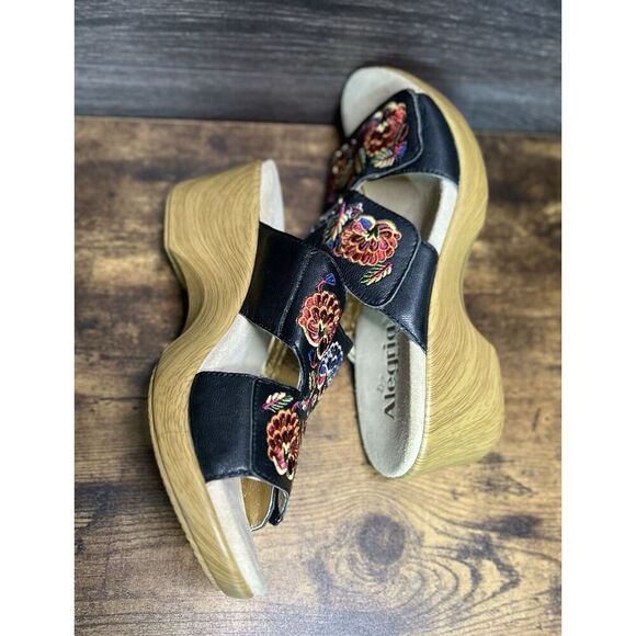 Alegria Linn Embroidered Leather Open Toe Clog Sandal,  EU 39 Women's 8.5. NWOT - Picture 10 of 12